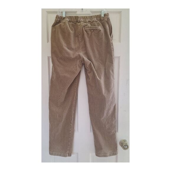 LL Bean Curvy Fit Corduroy Pants 10 TALL Flat Front Stretchy Back Soft Tan 10T - Picture 2 of 15